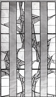 <span style="font-weight: bold">Glasfenster – Pfarrkirche Don Bosco, Hemmingen/Hann.</span><br />Arbeitskarton, gezeichnet im M.1:1 (= unterer Teil des Altarfensters)