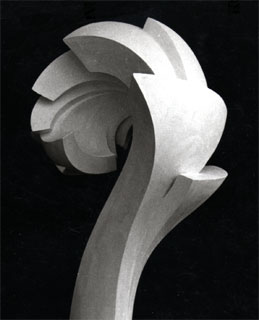 <span style="font-weight: bold">Akanthus-Spross</span>   - 1989/97<br />Detail der 192 cm hohen Skulptur (Foto vom Gipsmodell)